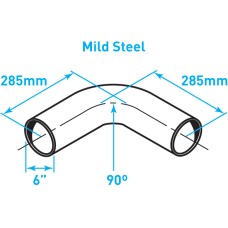 Exhaust Elbow 90º Bend, Mild Steel - 6"